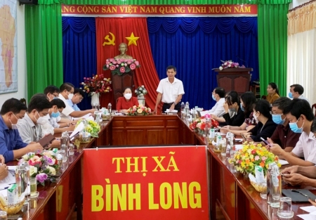 Thường trực HĐND tỉnh giám sát tình hình triển khai và kết quả thực hiện Nghị quyết của HĐND tỉnh về kế hoạch phát triển kinh tế - xã hội năm 2021 tại thị xã Bình Long