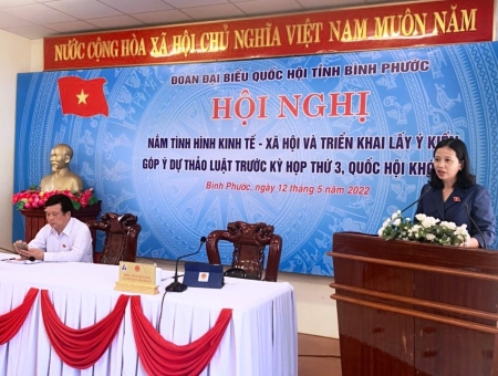 Đoàn ĐBQH tỉnh tổ chức Hội nghị nắm tình hình kinh tế - xã hội của địa phương và lấy ý kiến dự thảo Luật Thực hiện dân chủ ở cơ sở.
