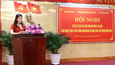 Hội nghị Sơ kết thực hiện quy chế phối hợp giữa Văn phòng Tỉnh ủy, Văn phòng Đoàn ĐBQH và HĐND tỉnh, Văn phòng UBND tỉnh.