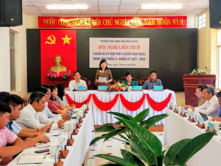 Bà Huỳnh Thị Hằng - Phó Bí thư Thường trực Tỉnh ủy, Chủ tịch HĐND tỉnh phát biểu kết luận Hội nghị