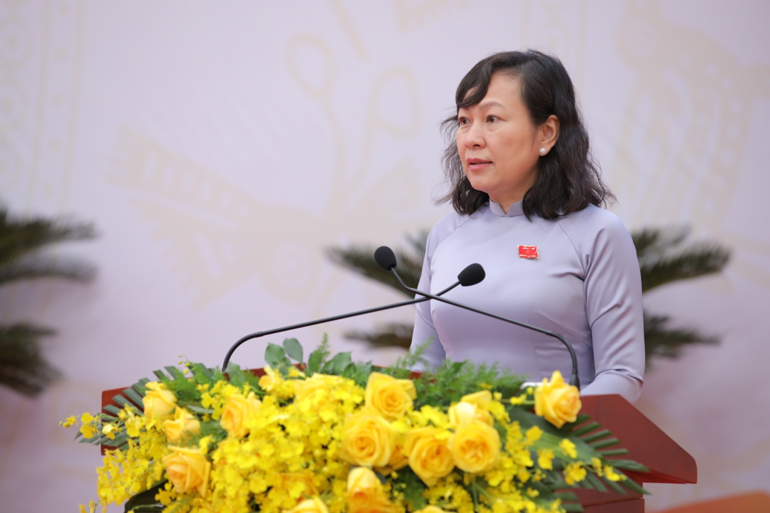 bà Huỳnh Thị Hằng phát biểu bế mạc